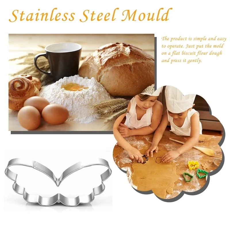 Металлический резак для печенья с милым сердцем Крыло ангела инструмент