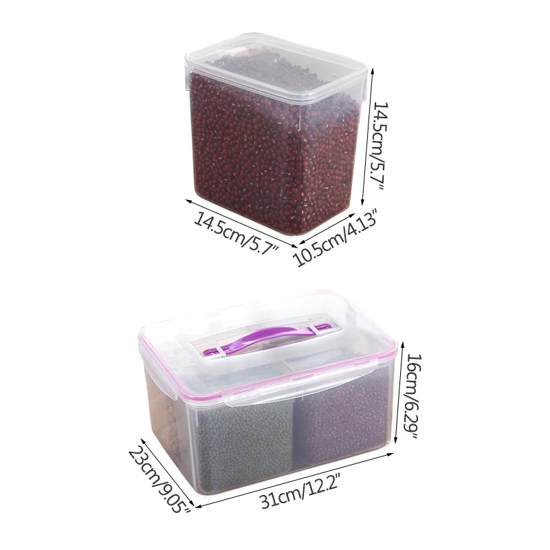 

Four Compartment Sealed Box Kitchen Food Storage Box Multi-Function Storage Box Refrigerator Freezer Storage Box