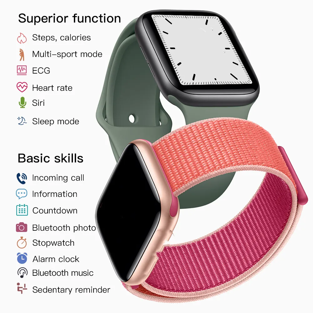 Часы 5 IWO 12 Bluetooth Смарт часы 1:1 44 мм чехол для телефона Android Heart Rate PK 11 Pro|Смарт-часы| |
