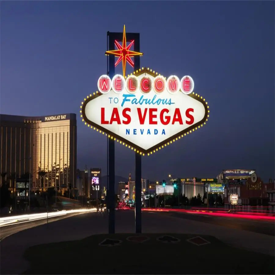 Laeacco Las Vegas фон рулетка кости казино развлечения вечерние баннер фотографии фоны фотосессия Фотостудия