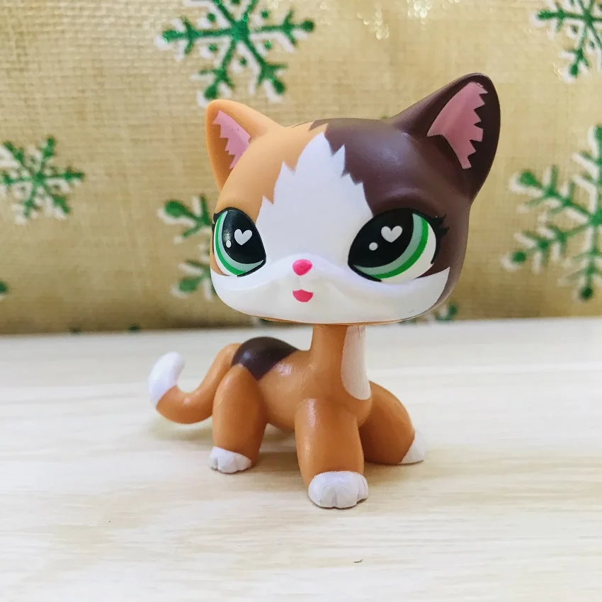 Пользовательский короткий Кот желтый и коричневый сердце зеленые глаза с