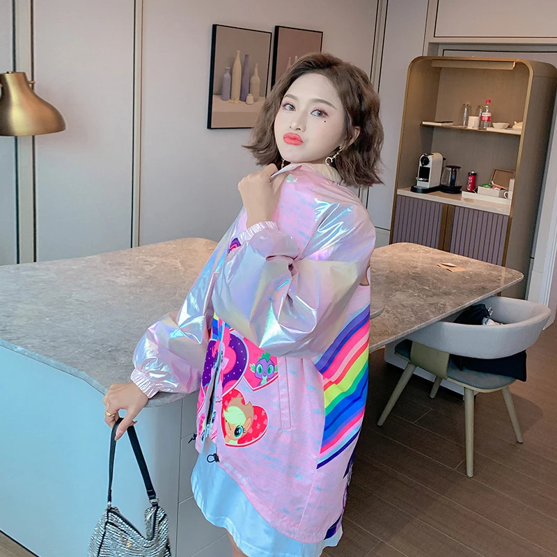 Весна 2020 женские куртки с металлическим рисунком Новое поступление рукавами