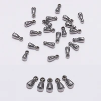 20pcs stainless steel water drop 2 6x6 2mm bead findings fit extender chain pendant end beads for diy jewelry making accessories