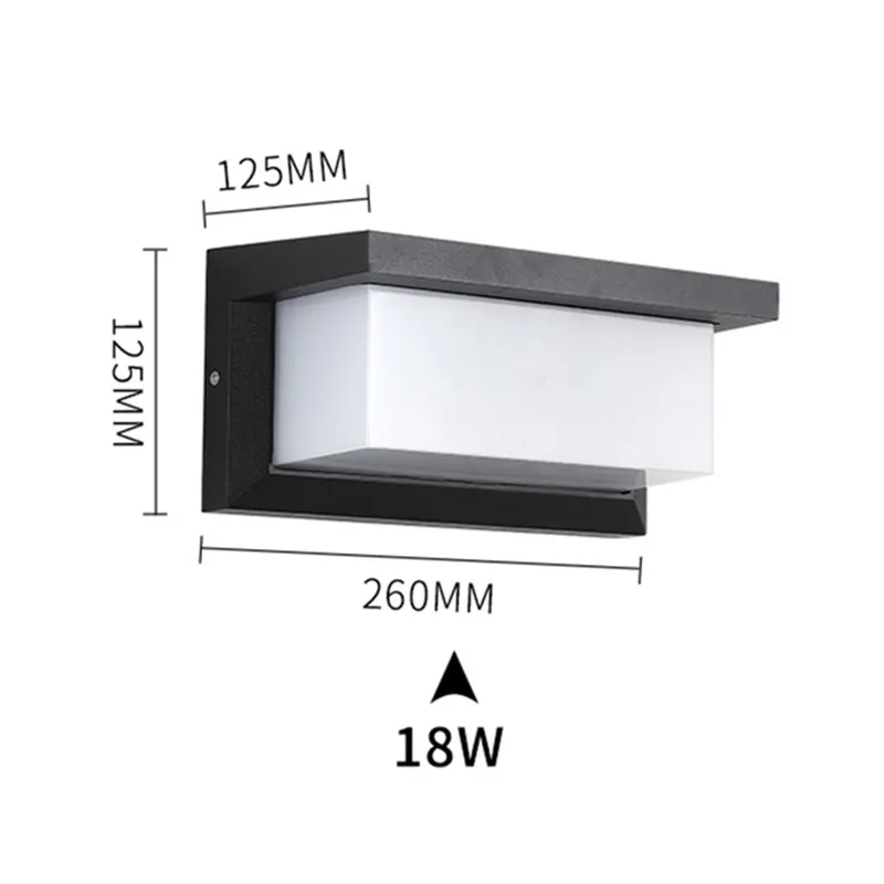 Черный/серый уличный светильник 18 Вт современный настенный светодиодный для