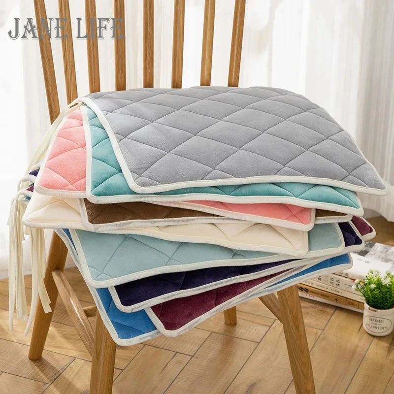 

Four Seasons Universal Crystal Velvet Cushion Office Computer Chair Pads Student Stool Mat Home Skin-Friendly Dining Chair Pad