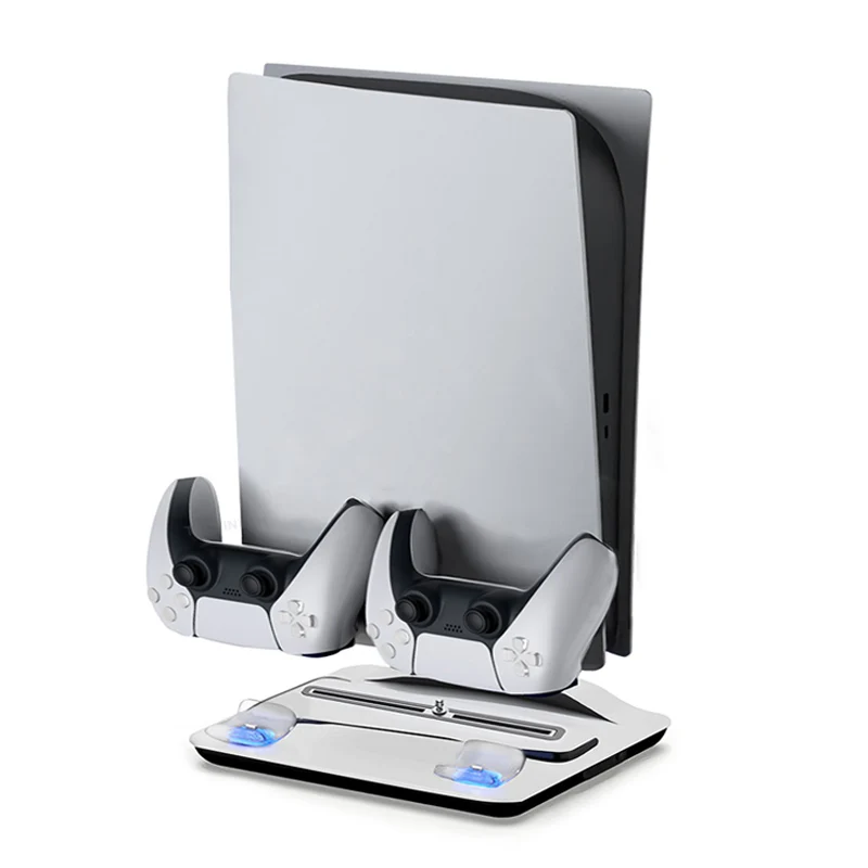 

Dual Controller Multi-function Charger Cooling Base For SONY Playstation5 Console Fast Charging Station LED Fan Vertical Stand