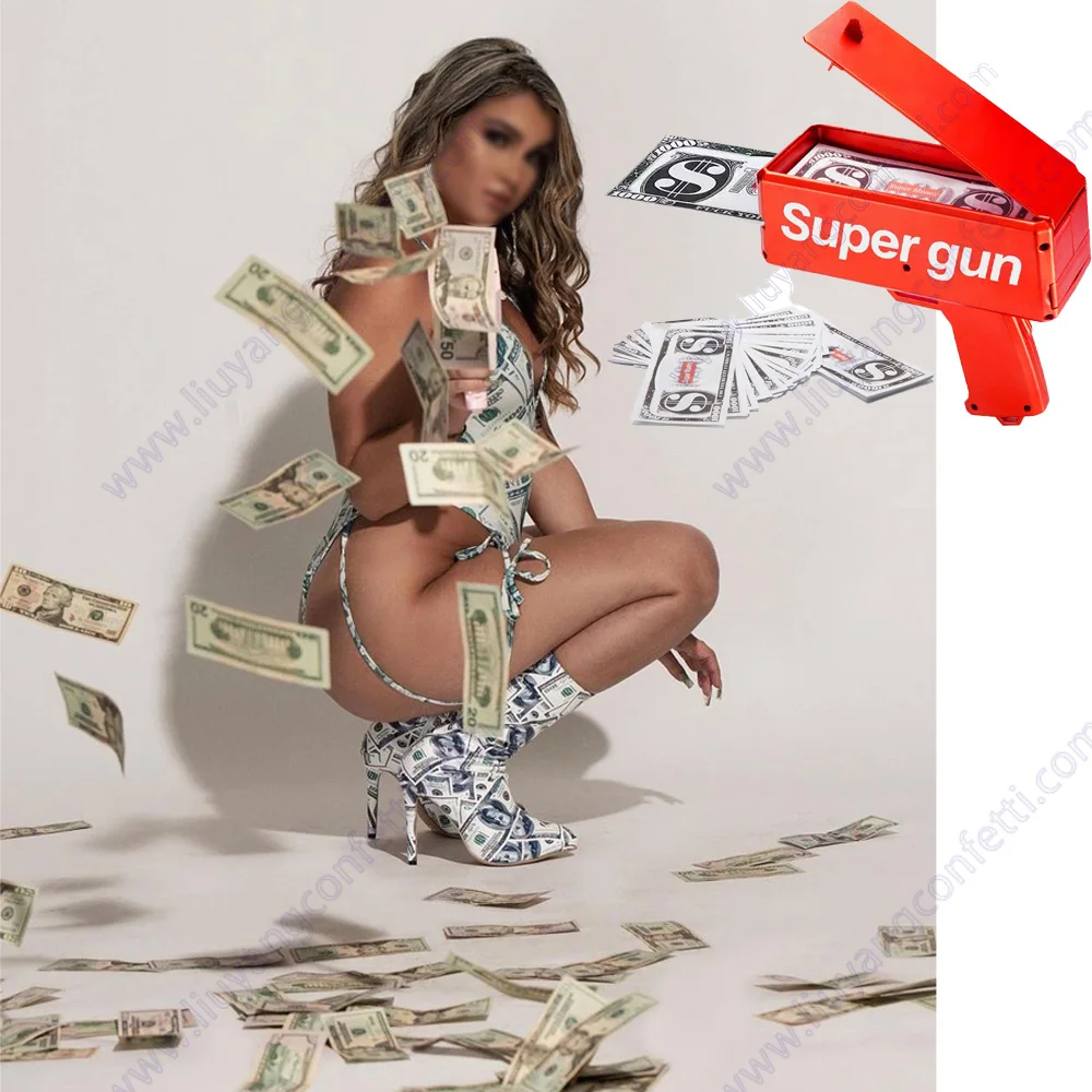 Денежный пистолет-распылитель для стрельбы супер игрушка Золотой наличный полет
