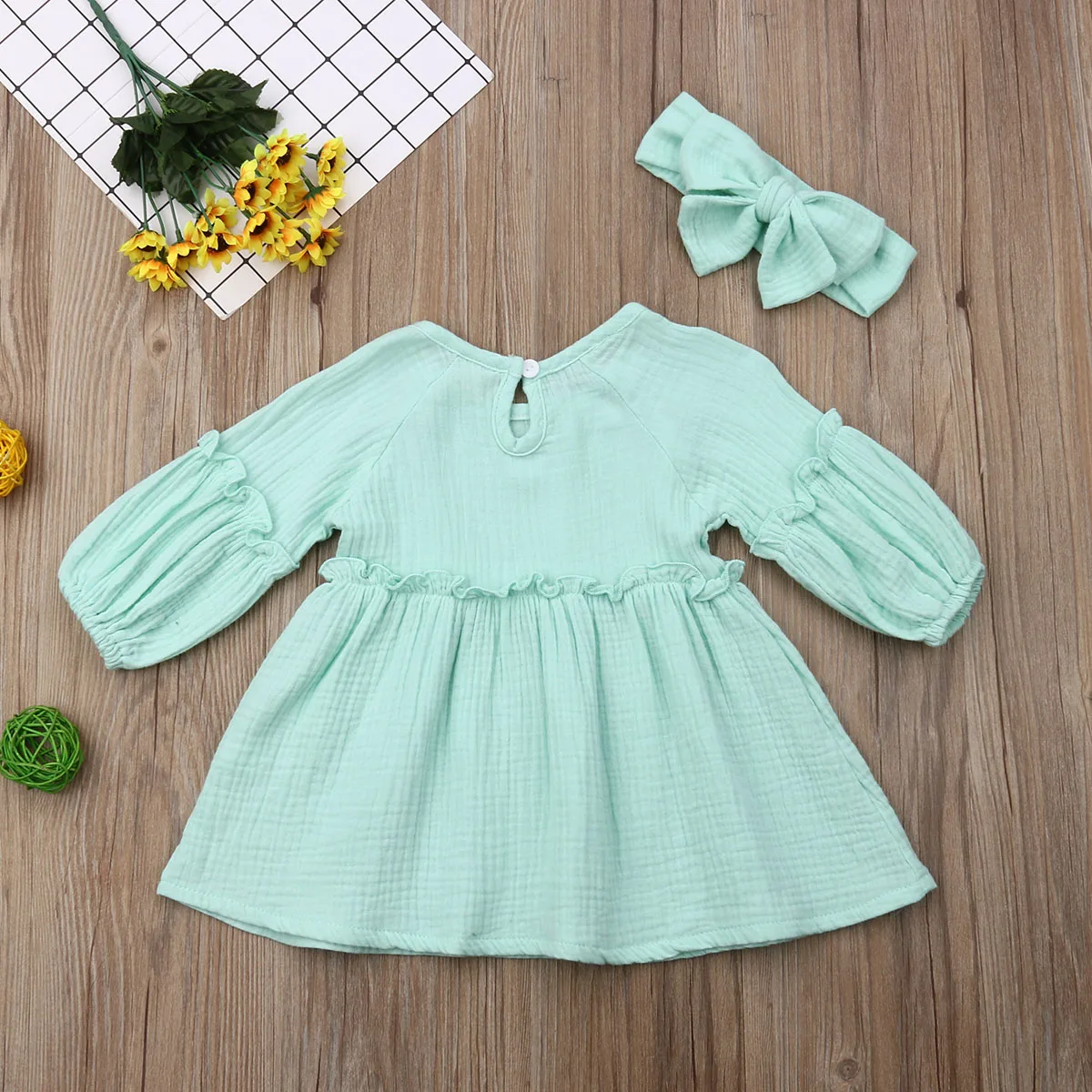 Осенняя одежда платье для маленьких девочек хлопковое торжественное