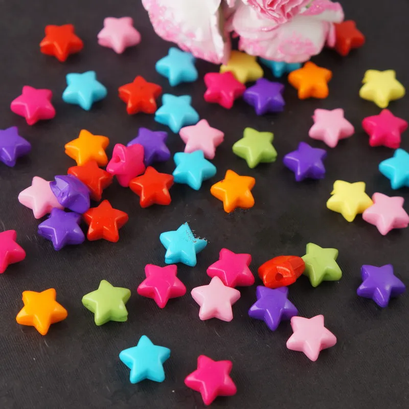 Сделай Сам акриловые бусины звезды Форма Spacer Beads12 * 6 мм 100 шт./пакет Кристалл для
