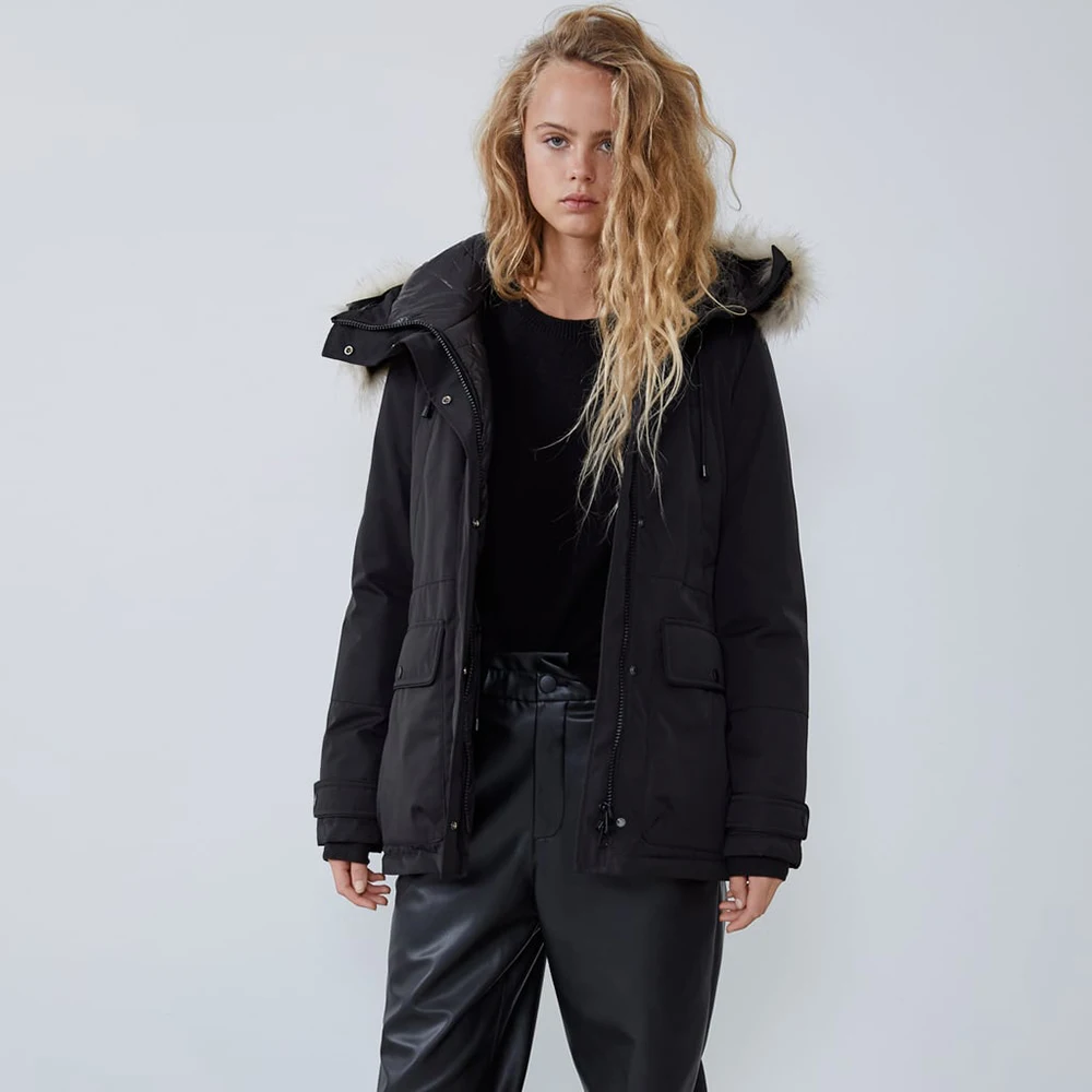 Ladyfirsy ZA оригинальный дизайн короткий пуховик для женщин 2019 зимние рождественские