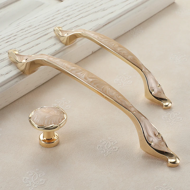 WV желтое золото Янтарная ручка 96 мм 128 ручки ящика кухонный шкаф дверные