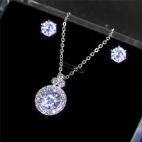 2pcsfashion women necklace earrings set alloy zircon rhinestone starry sky trendy ladies wedding elegant gifts luxury jewelry