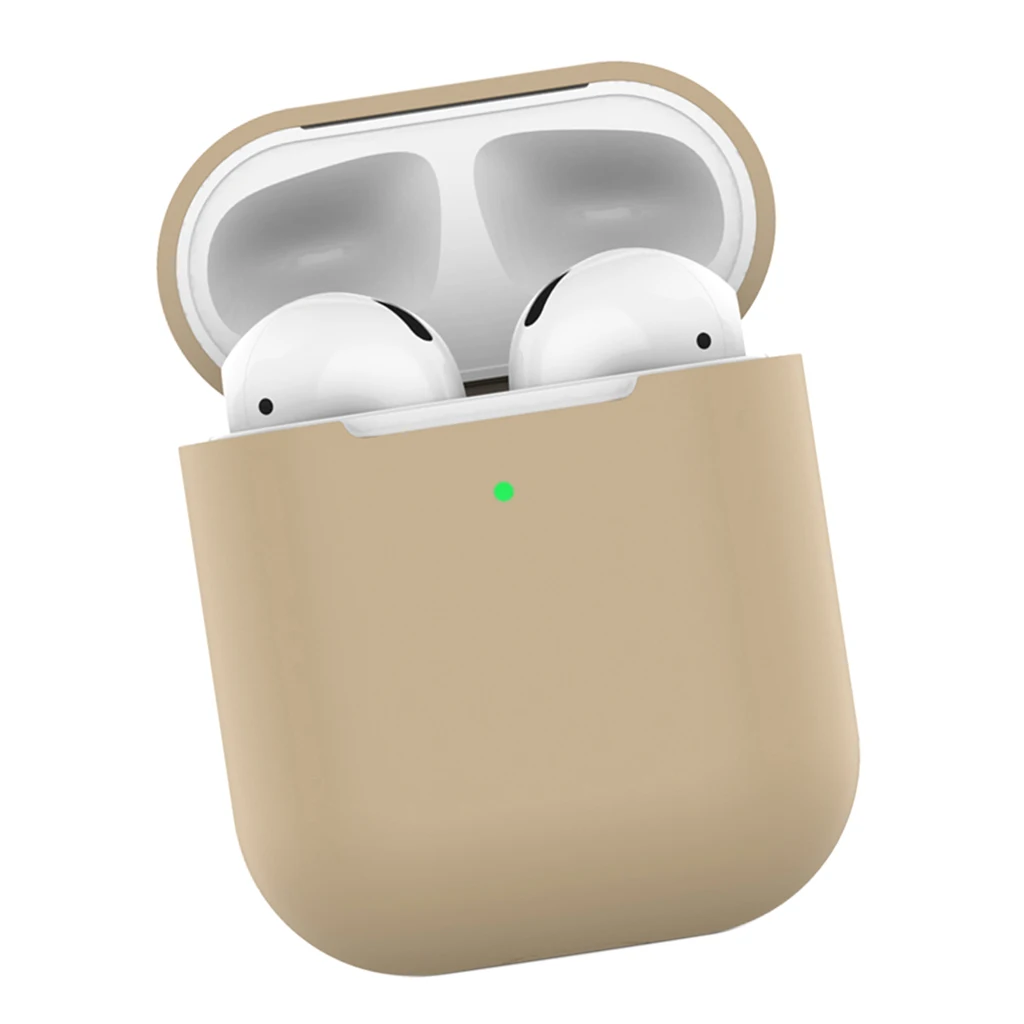 ТПУ Мягкий силиконовый чехол s для Airpods 2, аксессуары, защитная крышка, ультра тонкий чехол, противоударный чехол-держатель, чехол для Air Pods 2nd - Цвет: Tea Color