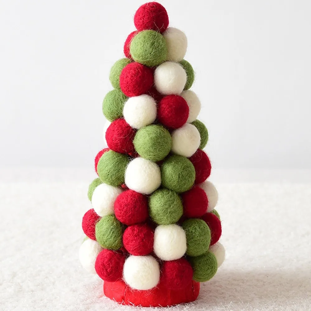 Christmas Tree Веселое Елочное украшение шарик из шерстяного войлока струна кулон Рождественский венок орнамент украшения для домашнего фестиваля - Цвет: Christmas Tree