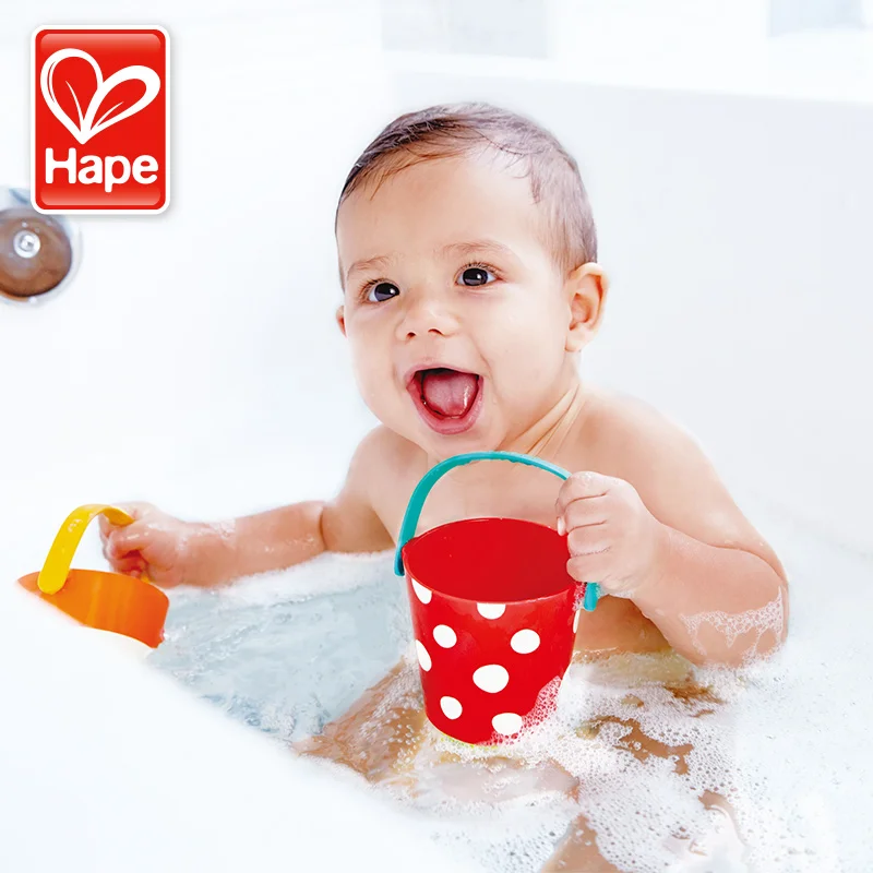 Hape baby bath toys Игрушка для воды детские игрушки красочное ведро резиновый утка на
