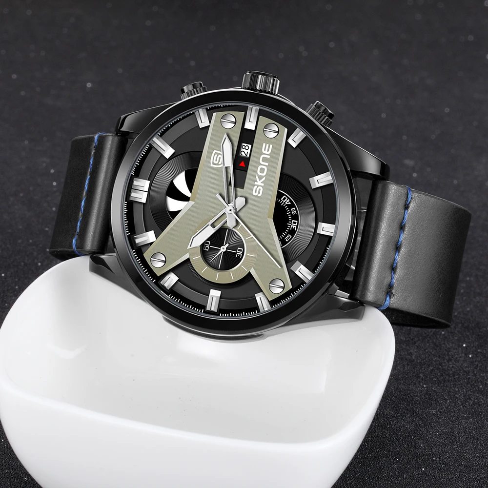 Мужские часы 30 м Водонепроницаемые высококачественные мужские с ремешком из