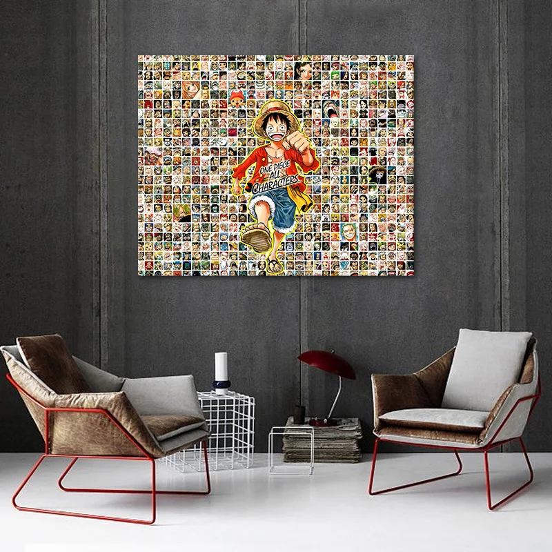 

Anime Figure Luffy Canvas Painting Home Decor HD Print Wall Picture for Living Room One Picture Cartoon Artwork Painting Gift
