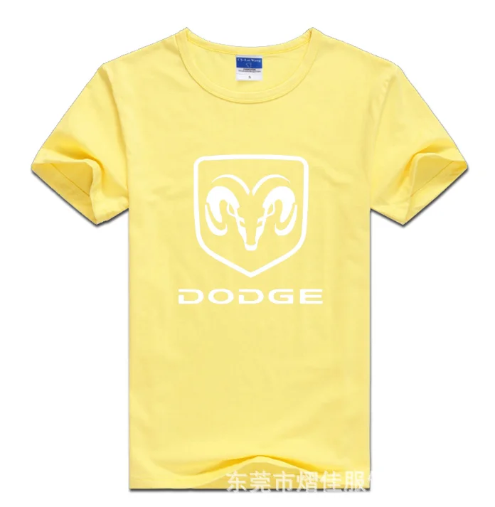 

New Summer Men's short sleeve for DODGE Car Logo casual high quality Cotton O-neck Short Sleeve Solid color Mens T-Shirt