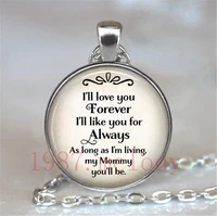 i will love you forever creative vintage photo cabochon glass chain necklacecharm women pendants fashion jewelry gifts