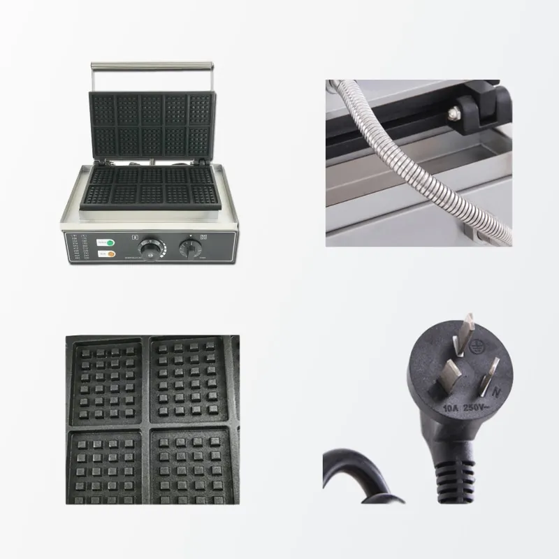 

Commercial Electric Waffle Machine Square Ten-Grid Baking Grid Cake Stove Crispy Waffle Maker Machine Snack Equipment