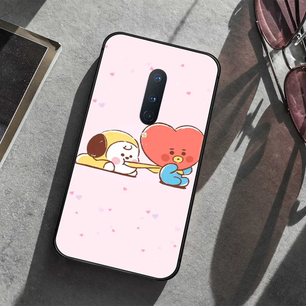 

Cartoon Cute BT-21 Bangtan Phone Case Cover Hull For 1+ Oneplus 5T 6 6T 7 7T 8 8T Pro black Funda Silicone Waterproof Trend
