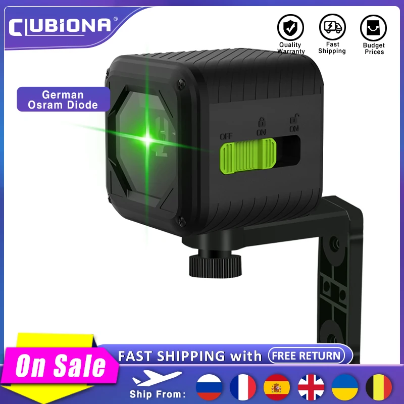 Clubiona 2 линии Портативный лазерный нивелир самовыравнивания зеленый луч