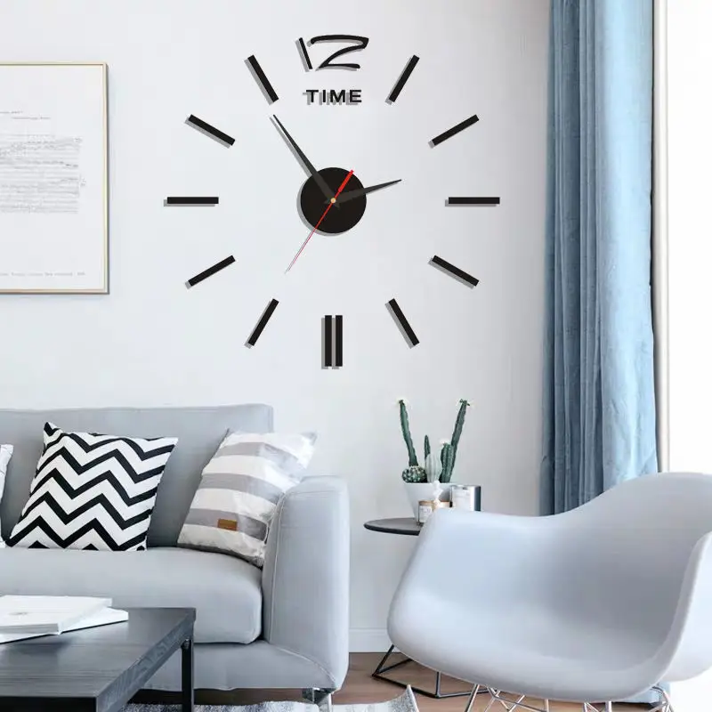 

3D DIY Luminous Wall Clocks Acrylic Mirror Stickers Quartz Needle Home Decoration Self Adhesive Hanging Watch Living Room Mute