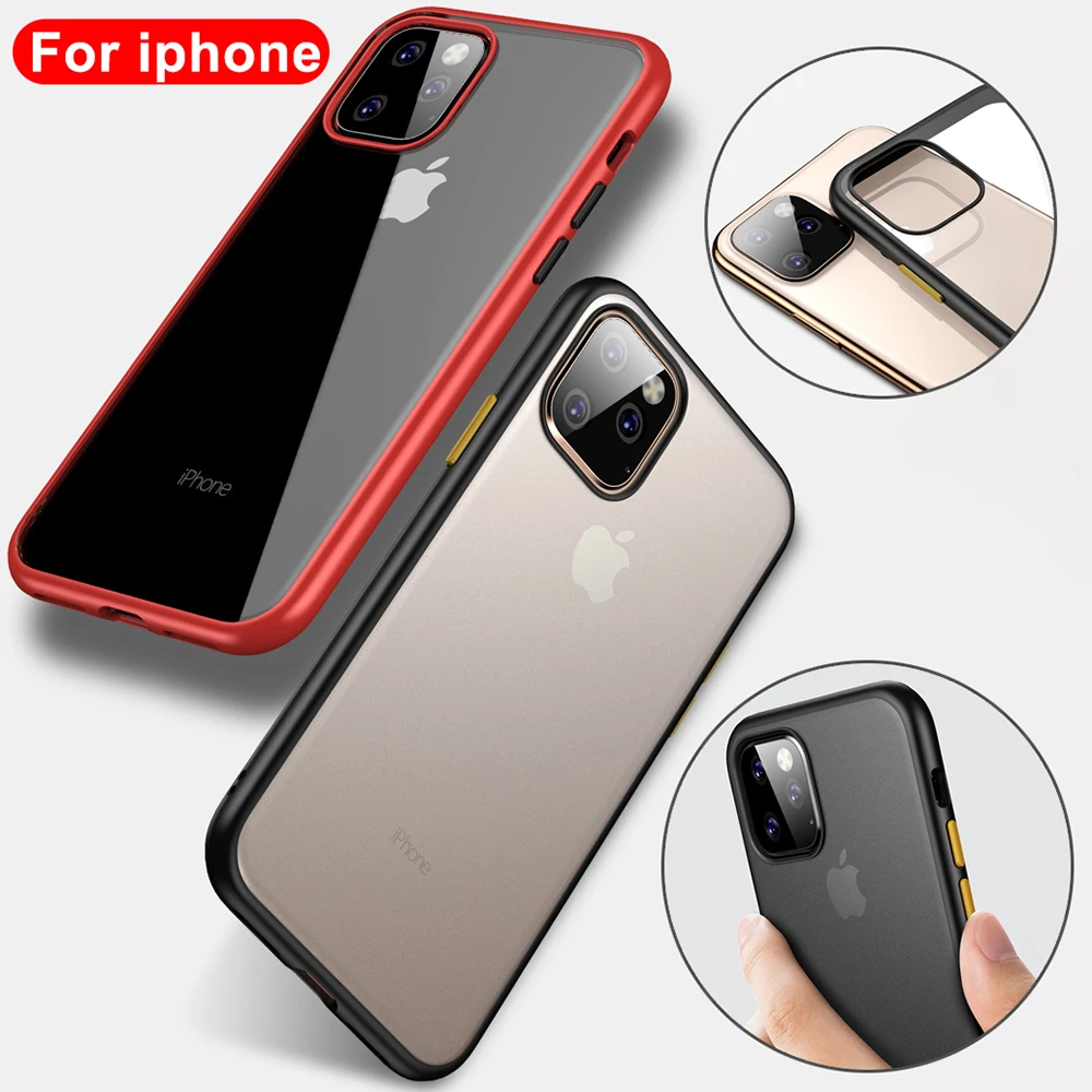 Frosted Black Glossy For iPhone 11 Pro Max Transparent Back Sanding Case Cover | Мобильные телефоны и аксессуары