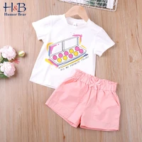 Humor Bear Girls Clothes Set New Kids Clothes Suit Children Clothes Stripe Girl Tops Pant Fashion Girls Clothing Sets
