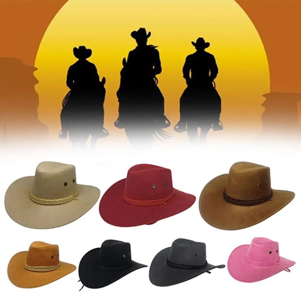 

Men Summer Travel Sun Visor Wide Brim Casual Horse Riding Western Cowboy Hat Cap Autumn Jazz Plaid Hat