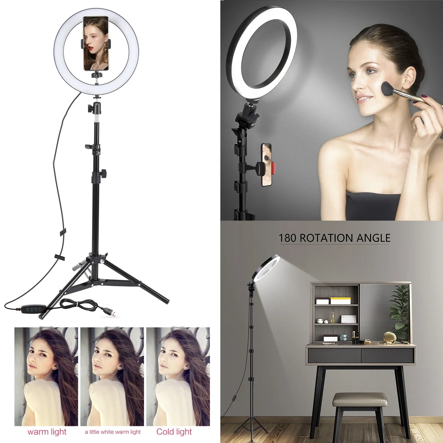 Светодиодный кольцевой светильник 6 3 ''/10 2'' для фото и видеосъемки