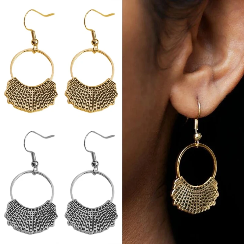 Дизайнерский воротник, серьги-капли, Рут бардер, известный RBG, феминистские права, Сувенирные ювелирные изделия