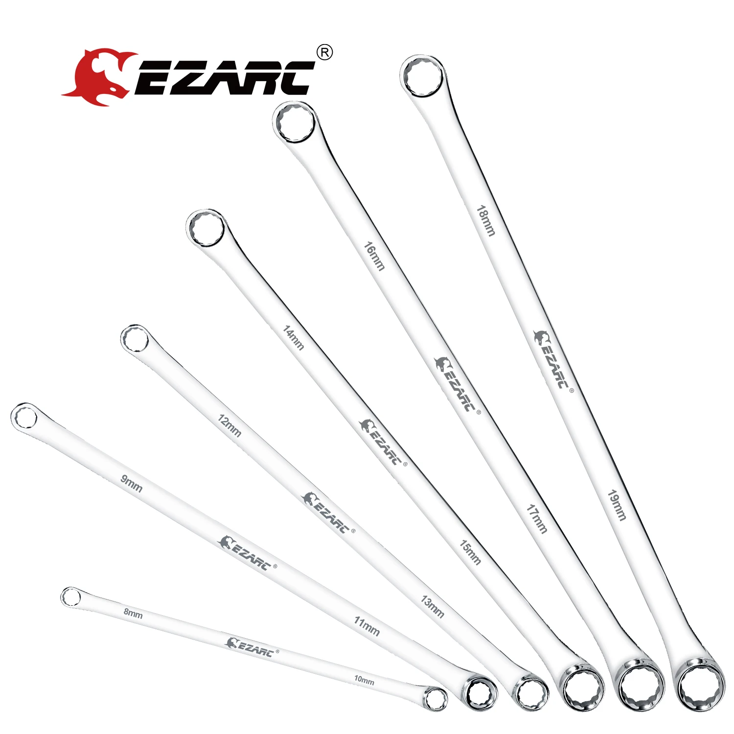 

EZARC 6pcs Wrenches Set Extra Long Box End Wrench Set 8mm - 19mm Metric Combination Durable Aviation Spanner CRV for Car Repair