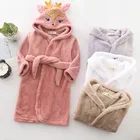 Детские фланелевые пижамные комплекты с банным халаком для мальчиков и девочек пижама с рисунком животных Домашняя одежда Детские пижамы