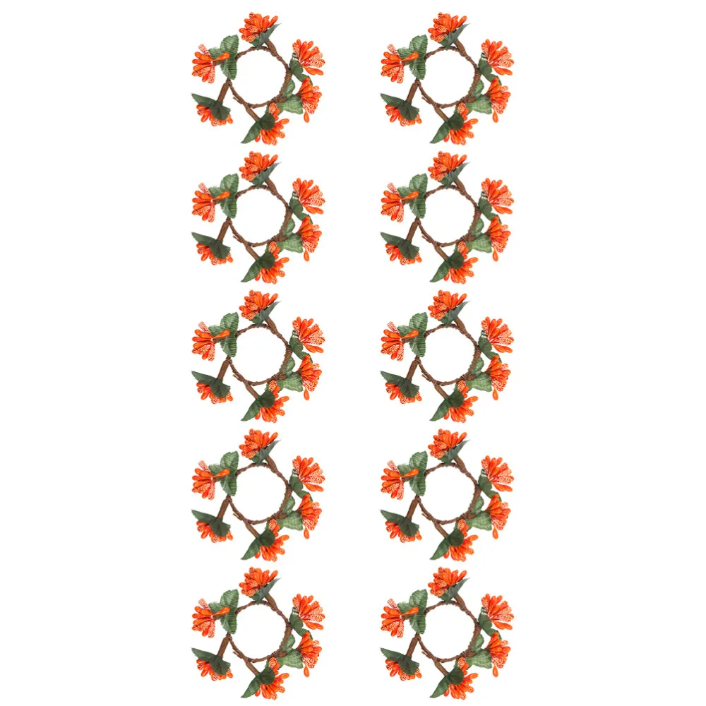 

10pcs Durable Berries Wreath Small Wreath Napkin Holder for Home (Orange)