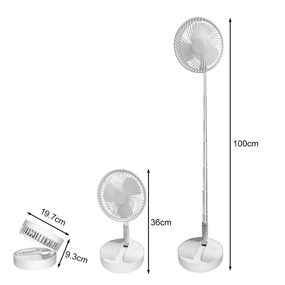 

Folding Telescopic Floor Fan Summer Silent Student Desktop Fan USB Rechargeable Portable Household Mini Air Cooler Electric Fan