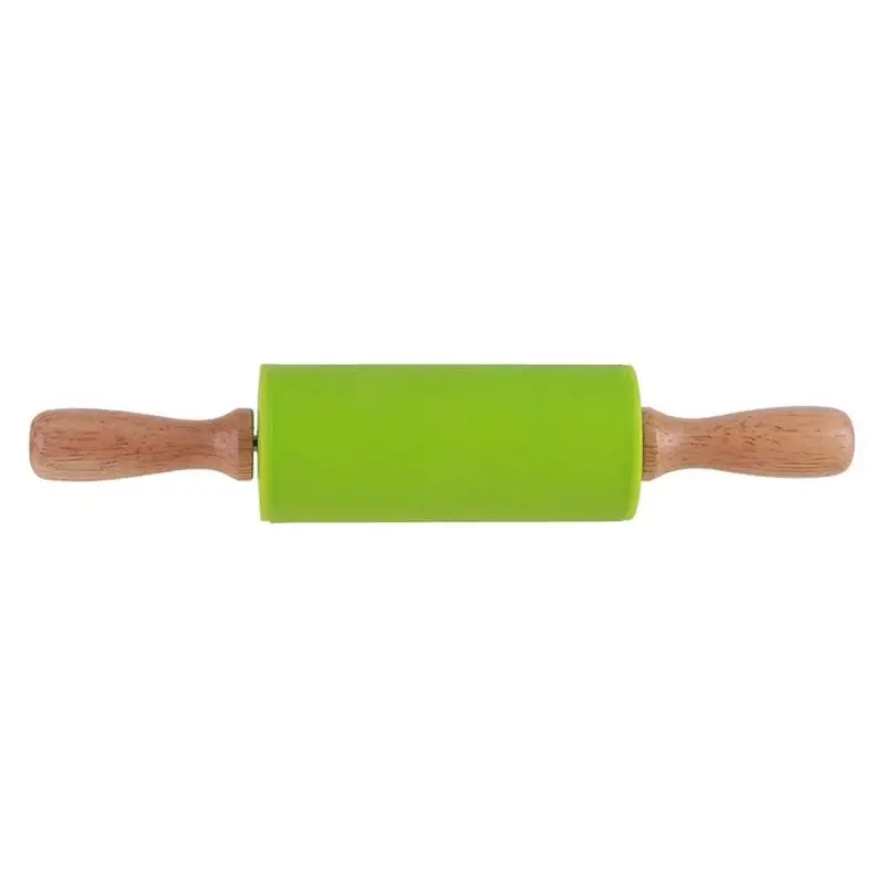 Антипригарный роликовый штифт для детской кухни силиконовый валик с деревянной