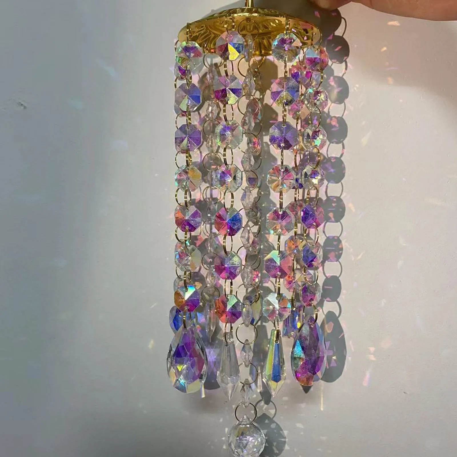 Новые колокольчики ветра для домашнего декора комнаты красочные хрустальные