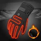 Зимние мужские варежки перчатки с подогревом водонепроницаемые теплые женские варежки с сенсорным экраном на батарейках мотоциклетные черные кожаные перчатки
