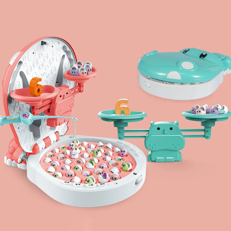 Рыболовная игра 4 в 1 игрушки для рыбалки на открытом воздухе с балансом магнитная