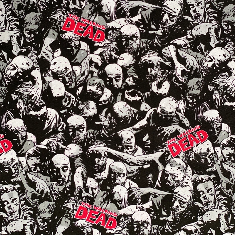 

ZENGIA 100x108cm Walking Dead Zombies, The Walking Dead printed Cotton Fabric for patchwork tissue