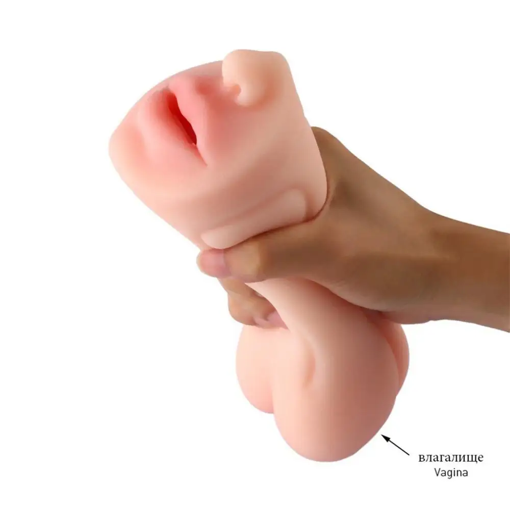 Male Oral Sex Toys Masturbation Real Teeth Tongue Deep Throat Lips Blow For Men Double hole Soft glue Aircraft Cup #4S10 | Красота и