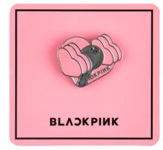Черная розовая брошь kpop Подарочный значок металлические украшения - Цвет: B