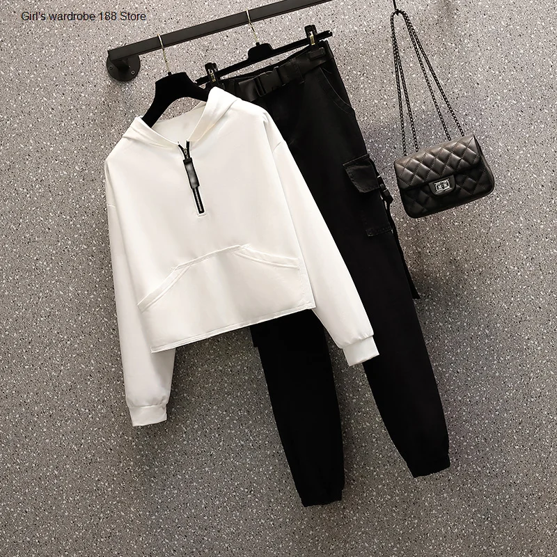 

Sister/женская одежда большого размера; Новинка 2020 года; Осенняя одежда; Модный свитшот с капюшоном для похудения; Комбинезоны