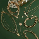 Богемное многослойное металлическое толстое ожерелье-цепочка с подвеской для женщин, винтажное многослойное ожерелье-воротник с монеткой и бабочкой, ювелирные изделия, подарок