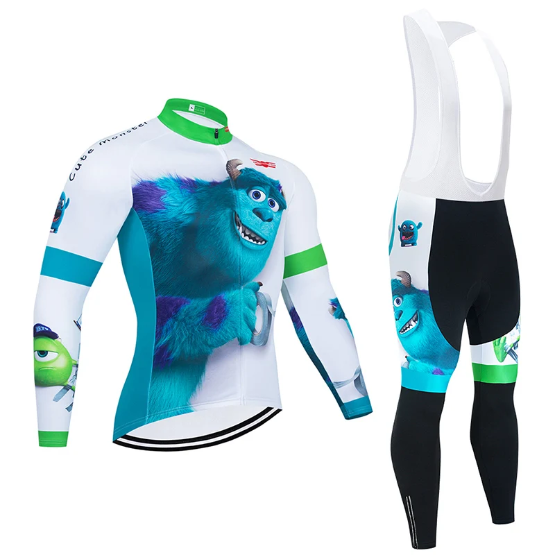 Crossrider 2022 Winter Thermal Fleece Cartoon Cycling Clothing MTB Bike Jersey Ropa Ciclismo Bicycle Clothes Mens Long Bib Set | Спорт и