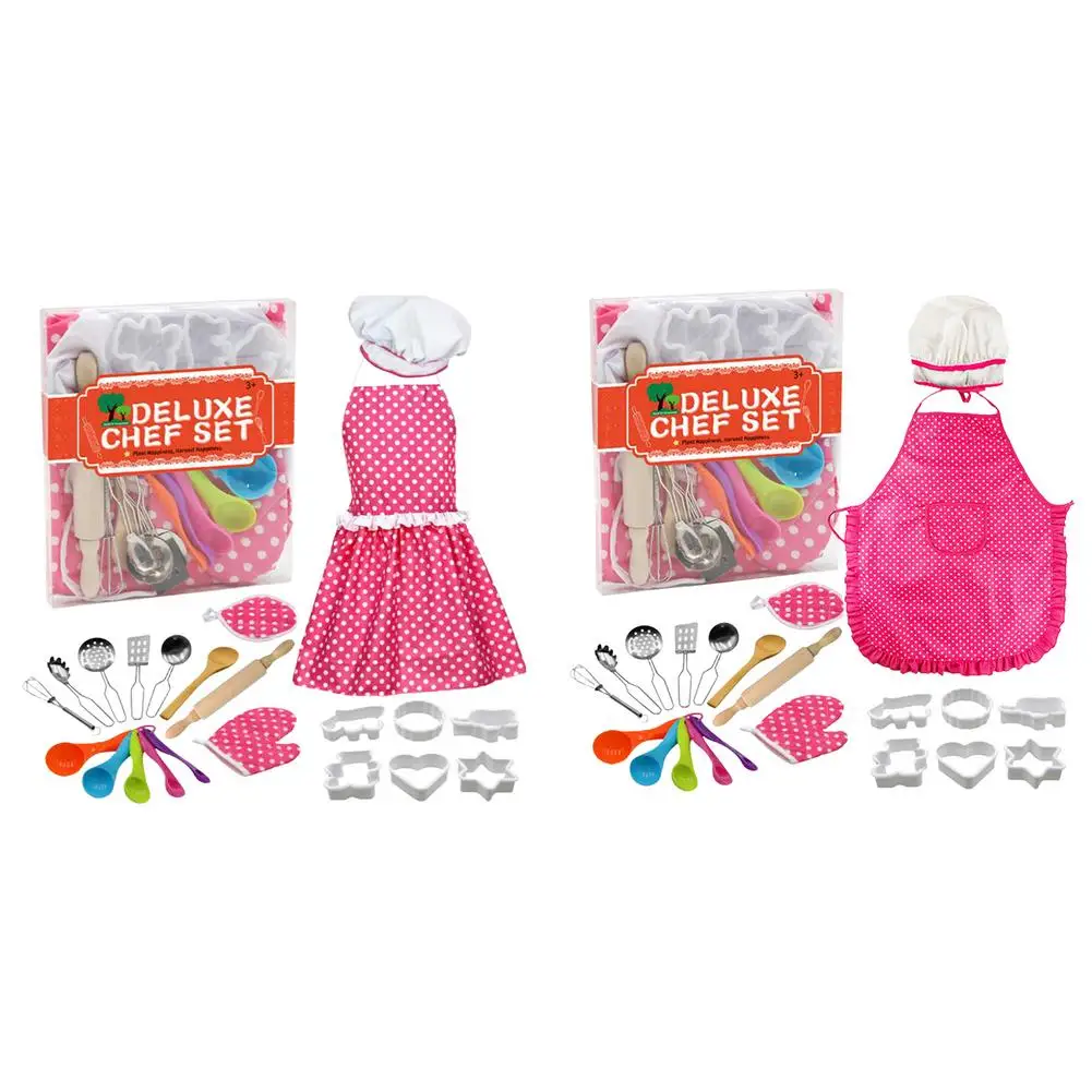 

Kids Cooking Set Real Kids Cooking And Baking Set Children's Baking Kitchen Set Complete With Utensils Hat And Apron Baking G