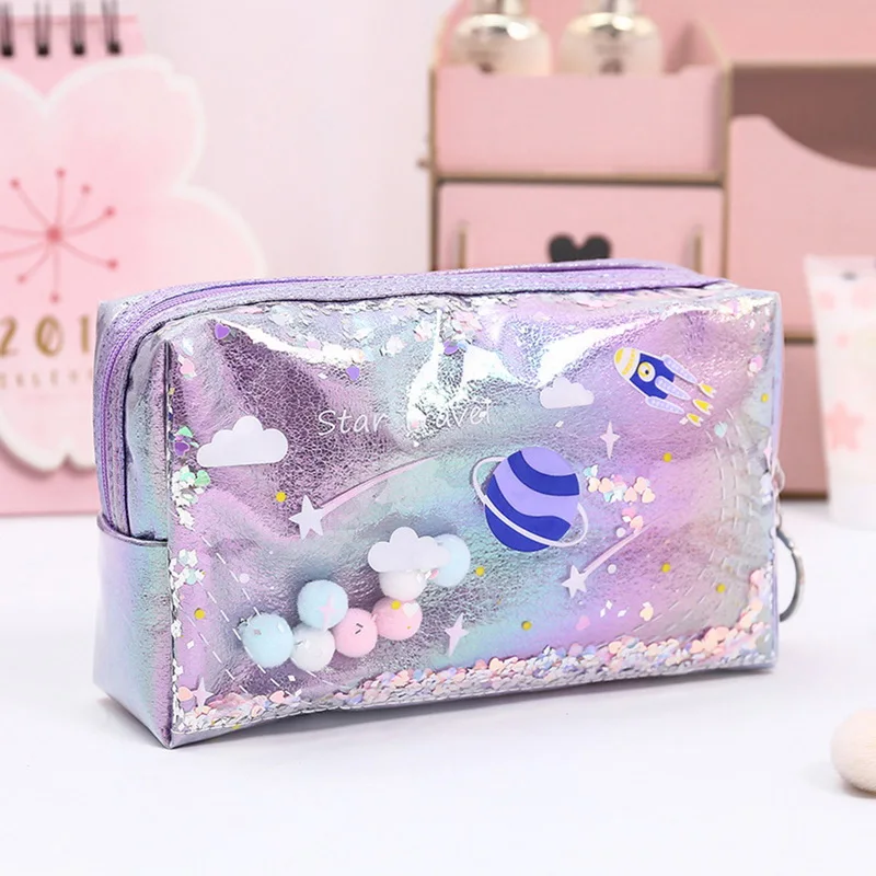 purple big LITTHING, женская сумка для макияжа, водонепроницаемая, лазерная, косметичка, ПВХ, сумка, для мытья, для туалетных принадлежностей, сумка для путешествий, органайзер, чехол, Mujer Bolsas - Color: purple big
