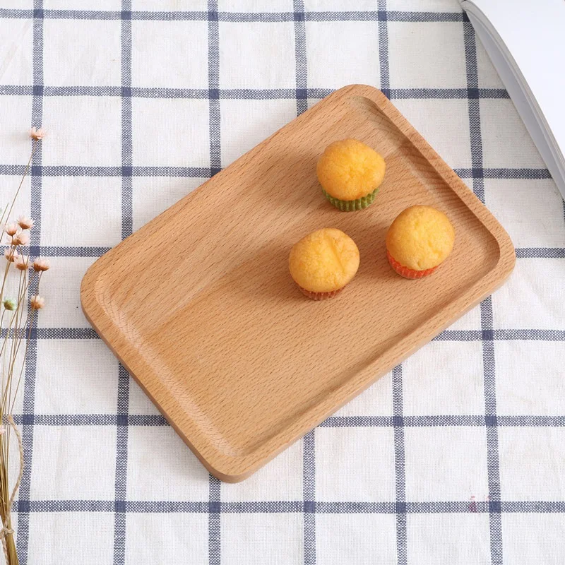 

Wooden Rectangular Serving Tray Cake Snack Candy PlatterDessert Holder Storage Tray Tableware Food Fruit