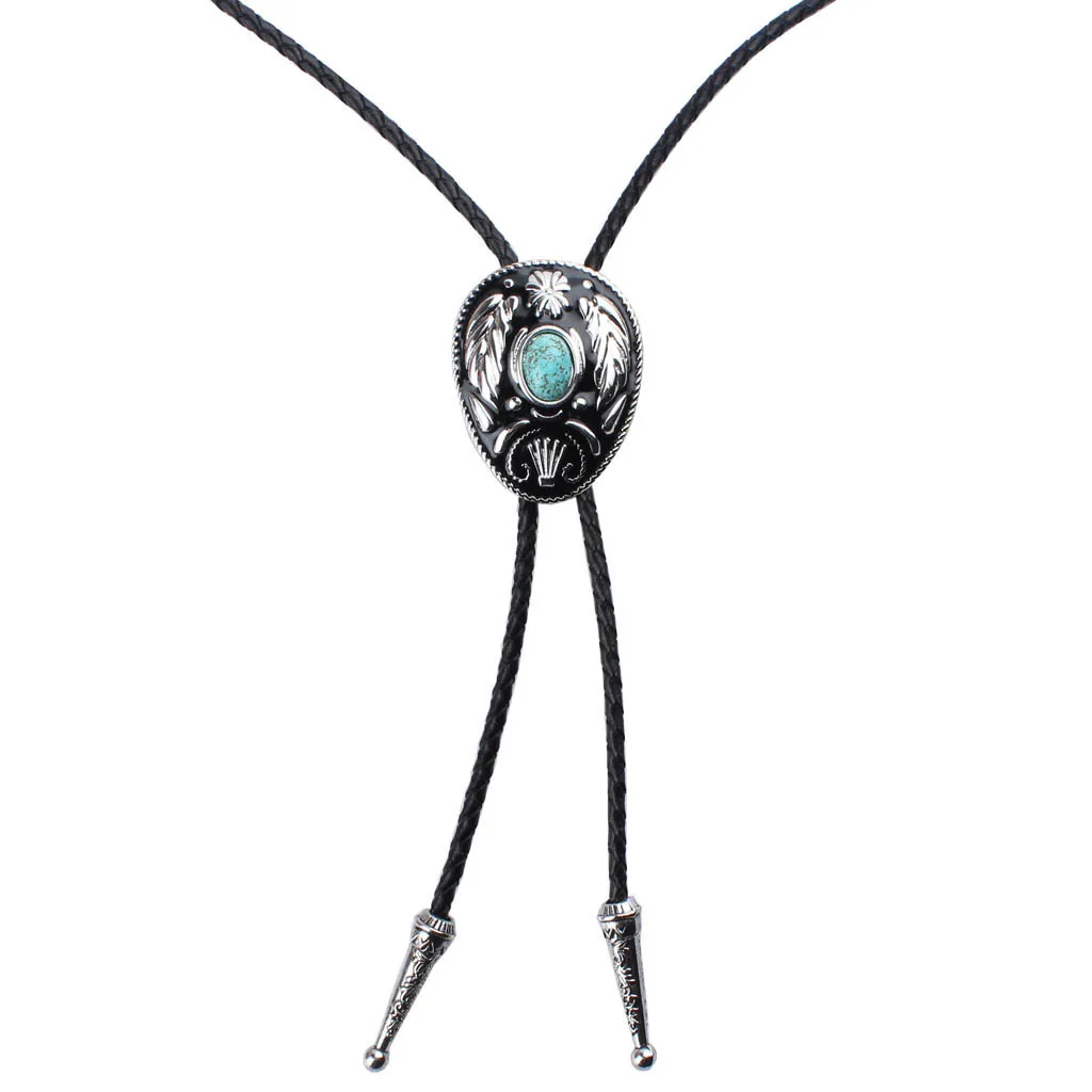 

1 Piece Western Rodeo Cowboy Bolo Tie Pendant Necklace Turquoise Enamel,